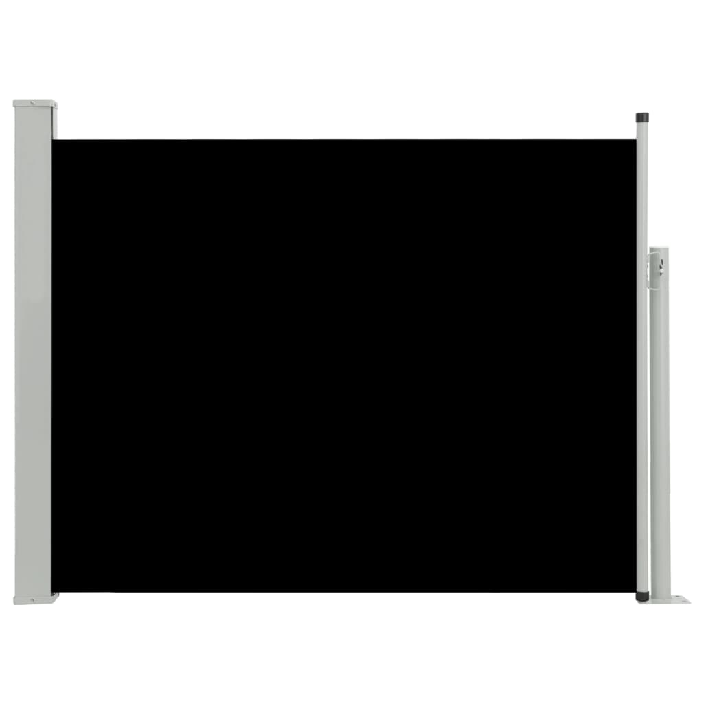 fekete kihúzható oldalsó teraszi napellenző 140 x 500 cm (48394)