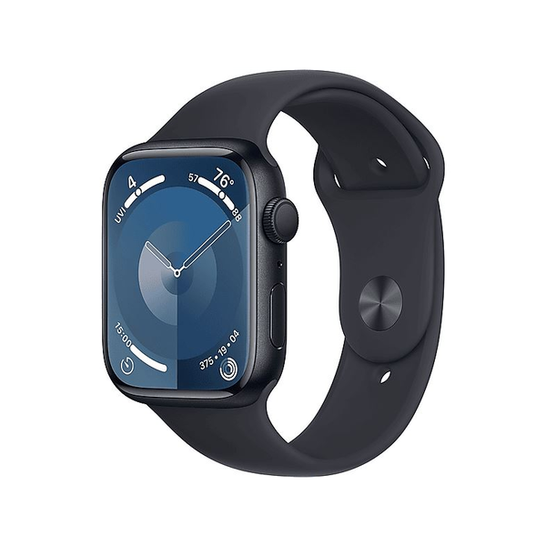 Apple Watch Series 9 GPS 45mm éjfekete alumíniumtok, éjfekete sportszíj S/M méret (MR993QH/A)