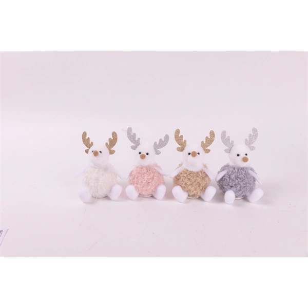 IRIS textil rénszarvas ülő, bolyhos, 11 cm (061661)