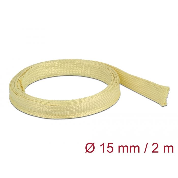 Delock Aramid szálakból fonott kábelharisnya 2m x 15mm sárga (20800) (Delock20800)
