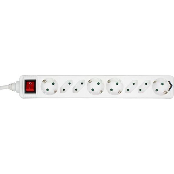 Microconnect GRU0083W stikdåse 3 m 8 AC stikkontakt(er) Indendørs Hvid