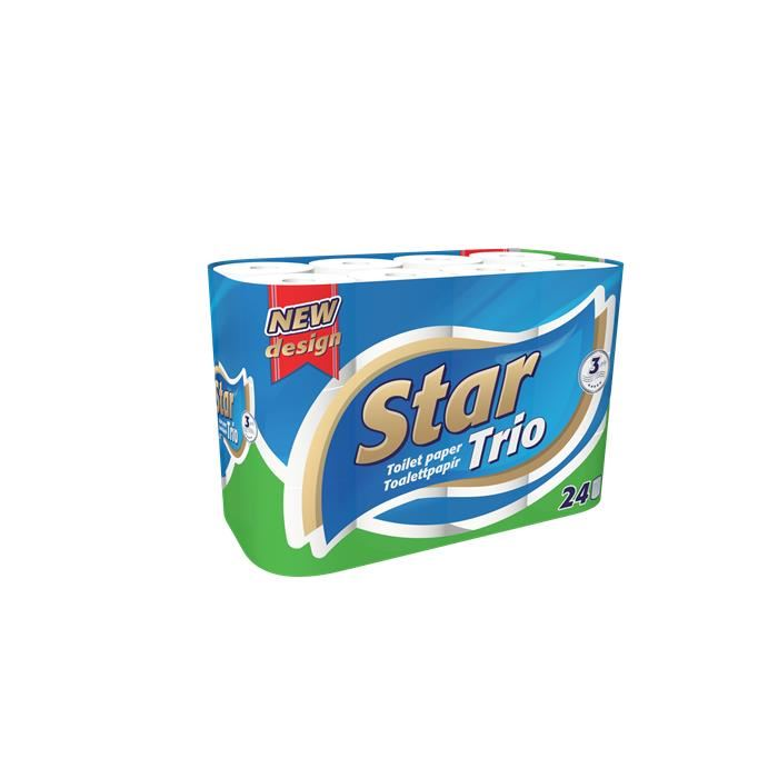 Lilla Duo Star Trio toalettpapír, 3 rétegű 24 tekercses (KTC30241380) (KTC30241380)