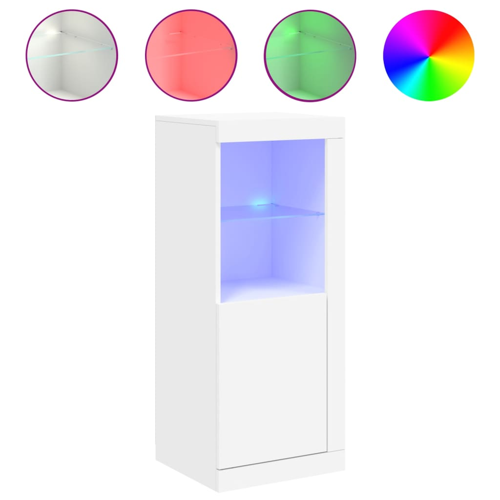 fehér tálalószekrény LED-világítással 41 x 37 x 100 cm (836644)