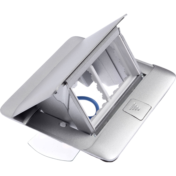 Legrand 054011 4 modul alumínium üres Pop-up felnyíló süllyesztett padlódoboz