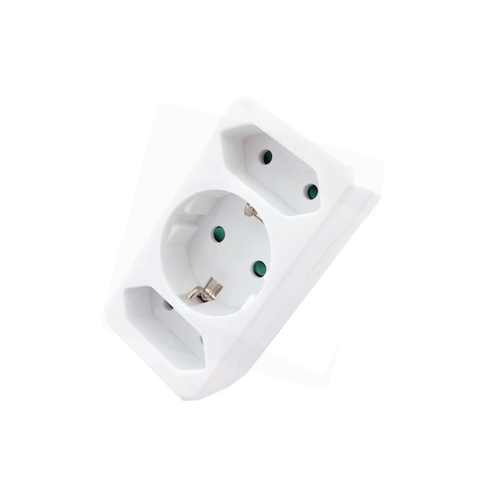 Entac EPAG-1EE2E 250V Elosztó 3 aljzatos - Fehér (EPAG-1EE2E)