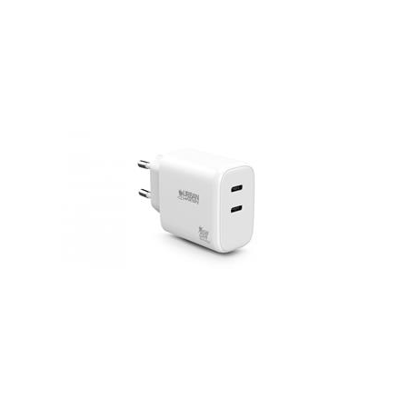 Urban Factory 2xUSB-C Hálózati Töltő Adapter 65W - Fehér (PGC65UF)