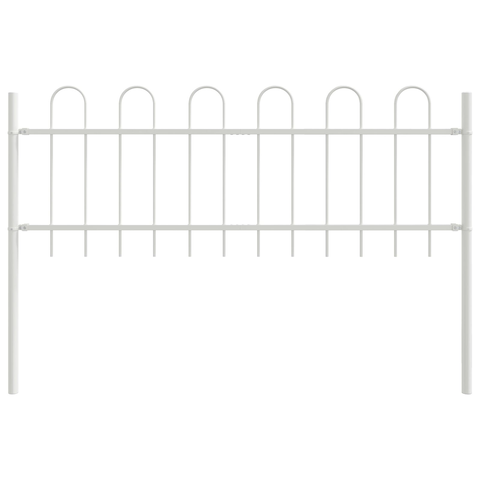 Kerti Kerítés Fehér Acél 170 x 60 cm Tartós Kerti Kerítés Panel (42003883)