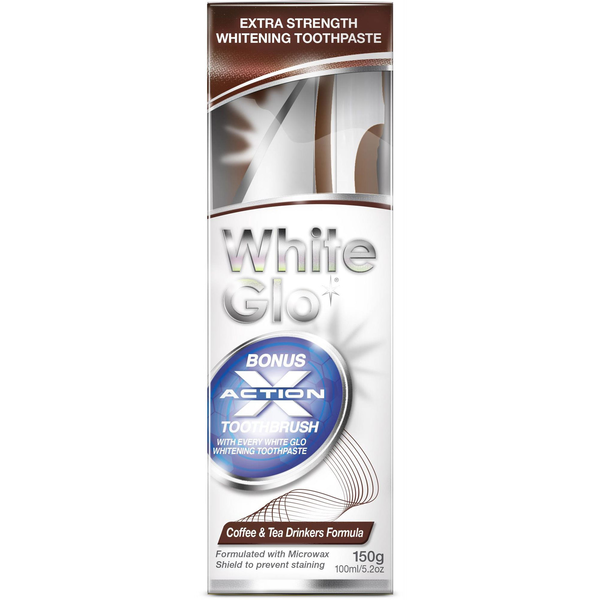 WHITE GLO kávé és tea italok 100 ml + kefe + fogkefe