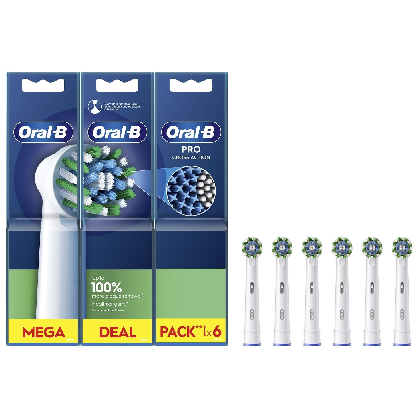 Oral-B EB50RX CrossAction Elektromos fogkefe Pótfej - Fehér (6db) (EB50RX 2+2+2 SZT.)