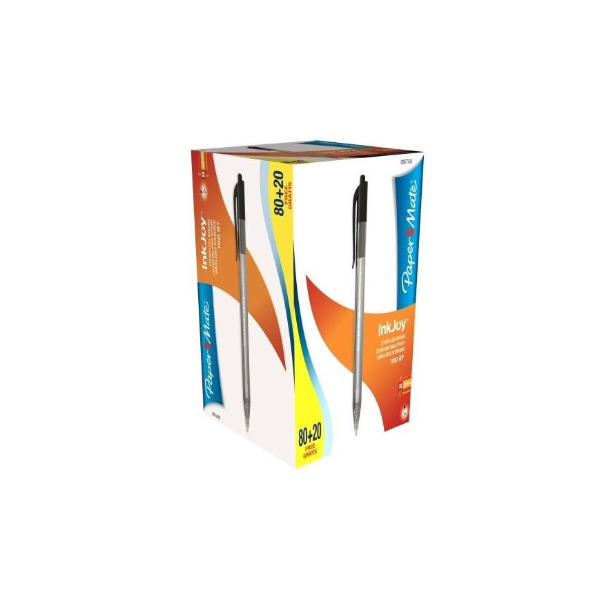 PAPER MATE Kugelschreiber InkJoy 100 RT 80+20 Vorteils. Schw (S0977430) (S0977430)
