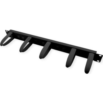 VALUE 48,26cm 19Zoll-Frontplatte 1HE mit 5 Kabelsen schwarz