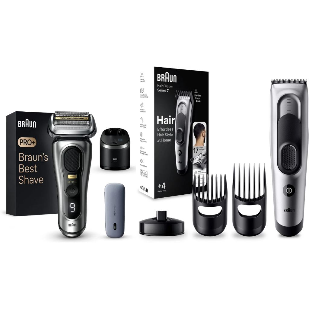 Braun Series 9 Pro+ Wet & Dry borotva + Braun 7 HC7390 hajvágó (BRAhs00sr) (BRAhs00sr)