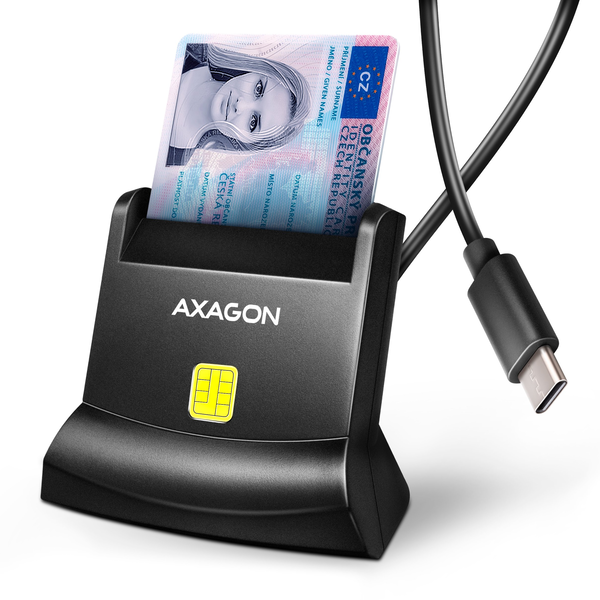 Axagon CRE-SM4NC smartcard læser Indendørs USB USB 2.0 Sort