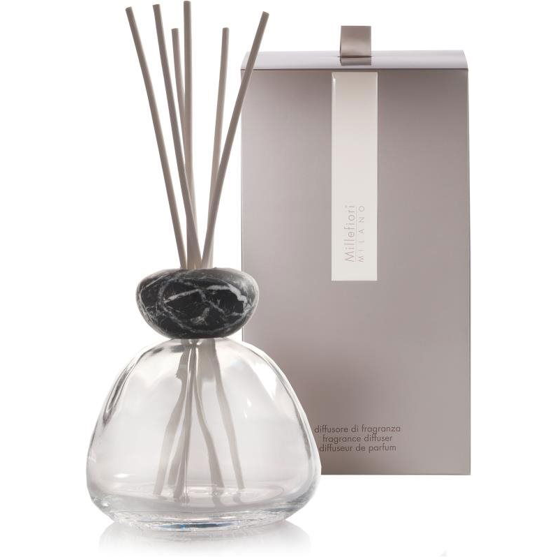 MILLEFIORI MILANO márvány üveg átlátszó fekete fedél (utántöltés nélkül) (8051938691299)