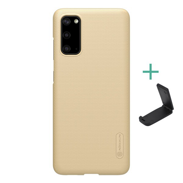 NILLKIN Samsung Galaxy S2 5G SM-G981U SUPER FROSTED пластмасов протектор за телефон гумиран, грапава повърхност + настолен държач, златен