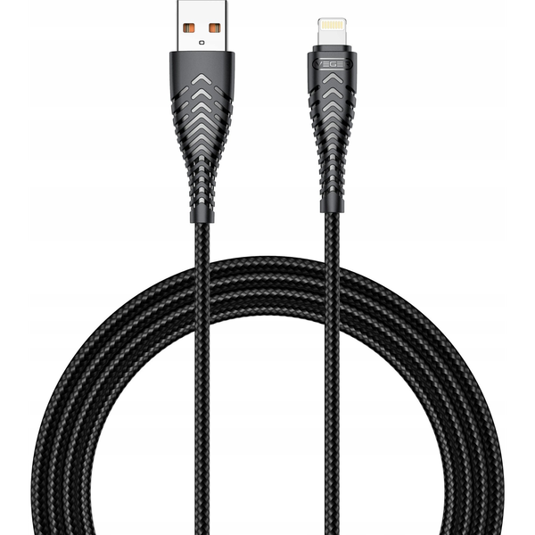 Kabel Veger USB - Apple Lightning 1,2 m černý