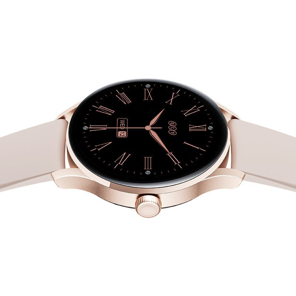 Смарт часовник QCY Elite, AMOLED 1.19", мониторинг на здравето, IPX8 водоустойчив, златен