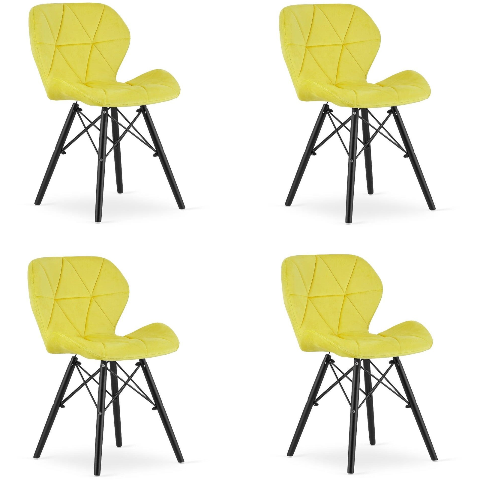 "LAGO Szék Velvet - Sárga / Lábak Fekete x 4" (HURT_5903332068623)