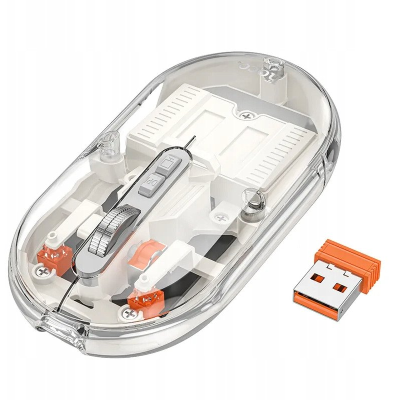 Hoco GM35 Wireless egér, 1600 DPI, Bluetooth/2.4G, Fehér (6942007643986)