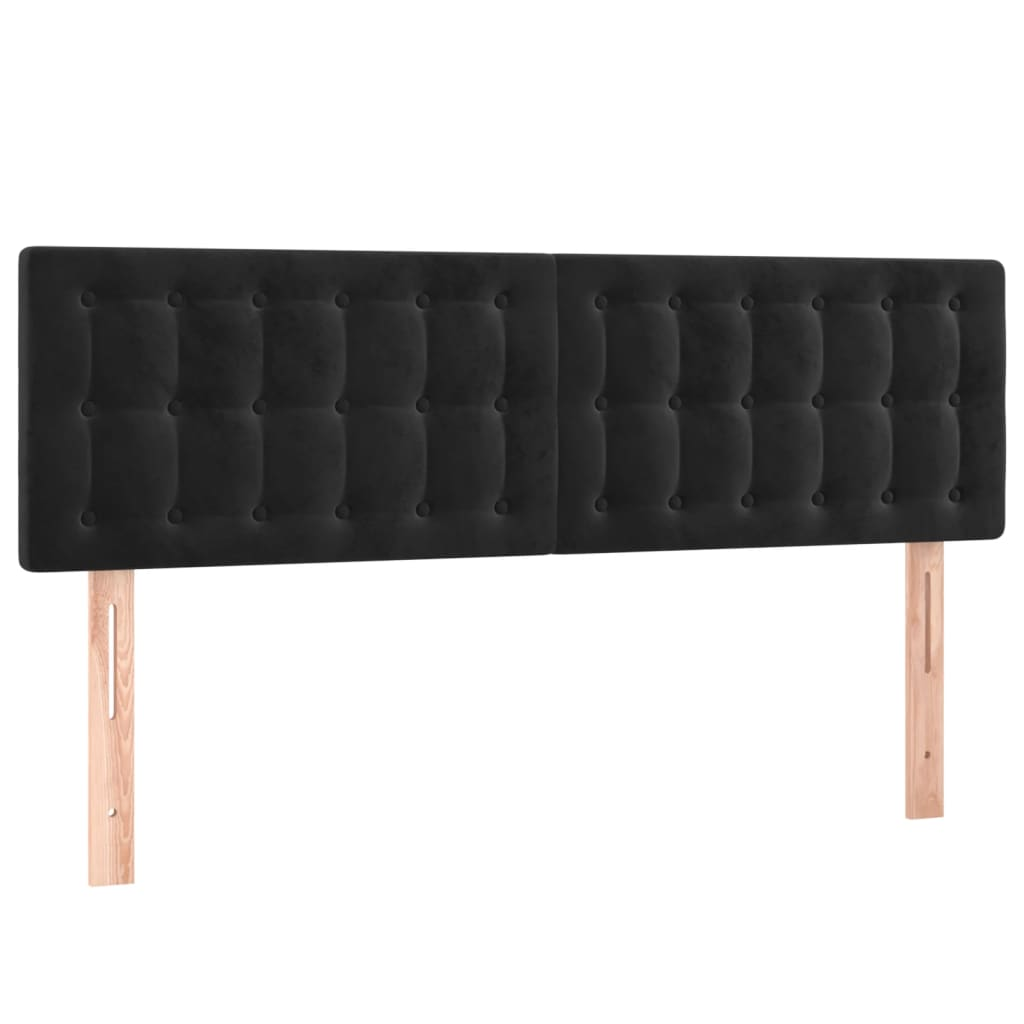 2 db fekete bársony fejtámla 72 x 5 x 78/88 cm (346472)