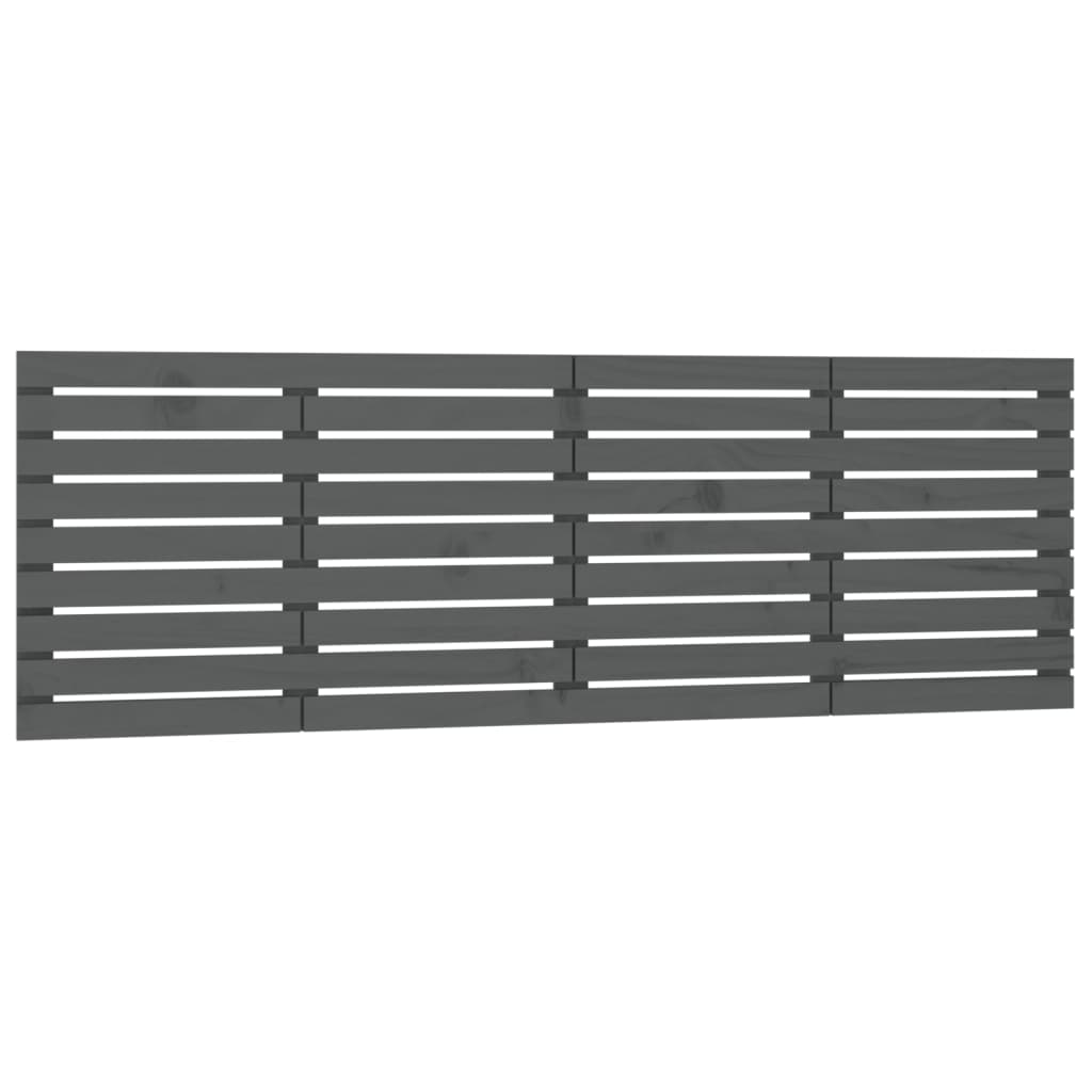 szürke tömör fenyőfa fali fejtámla 166x3x63 cm (824750)