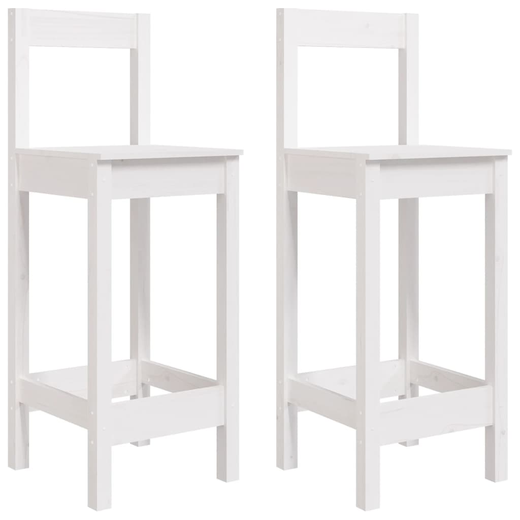 2 db fehér tömör fenyőfa bárszék 40 x 41,5 x 112 cm (822143)