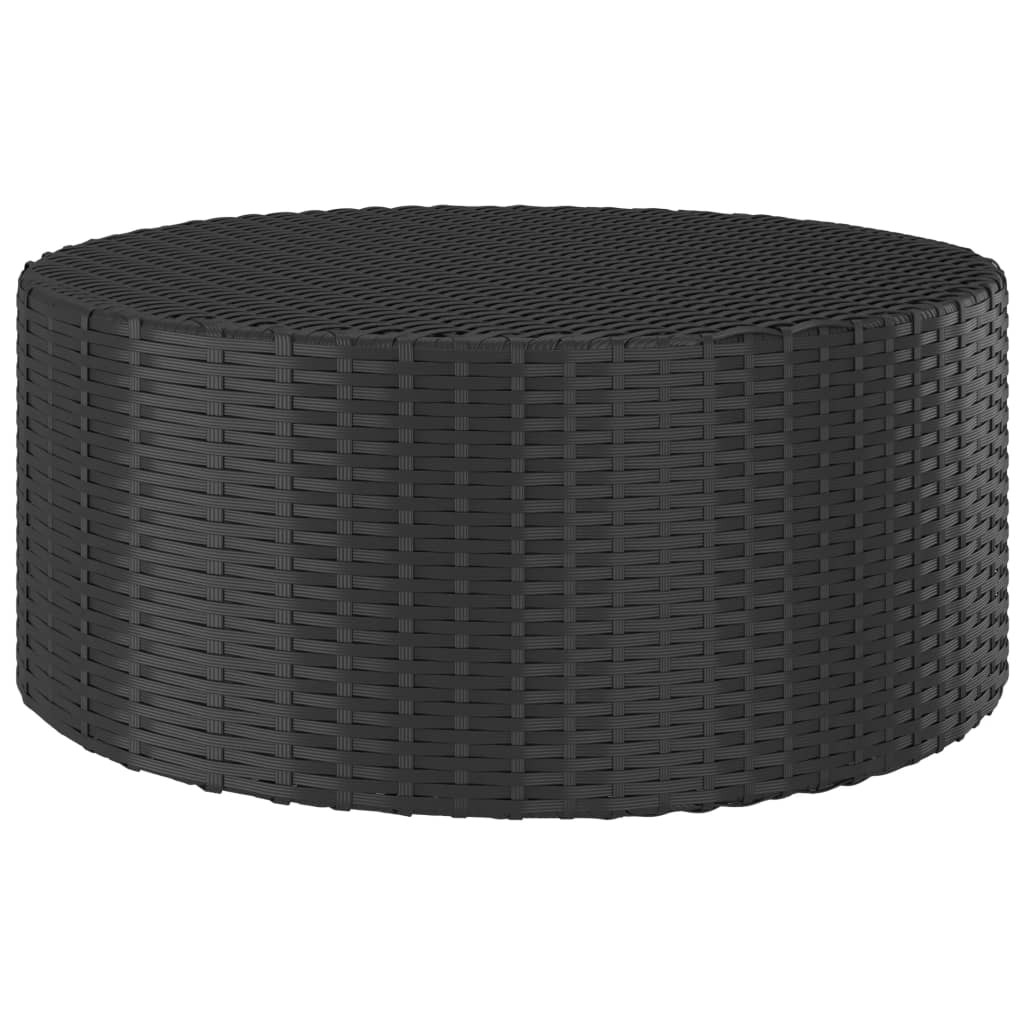 fekete polyrattan teázóasztal 68 x 68 x 30 cm (310467)