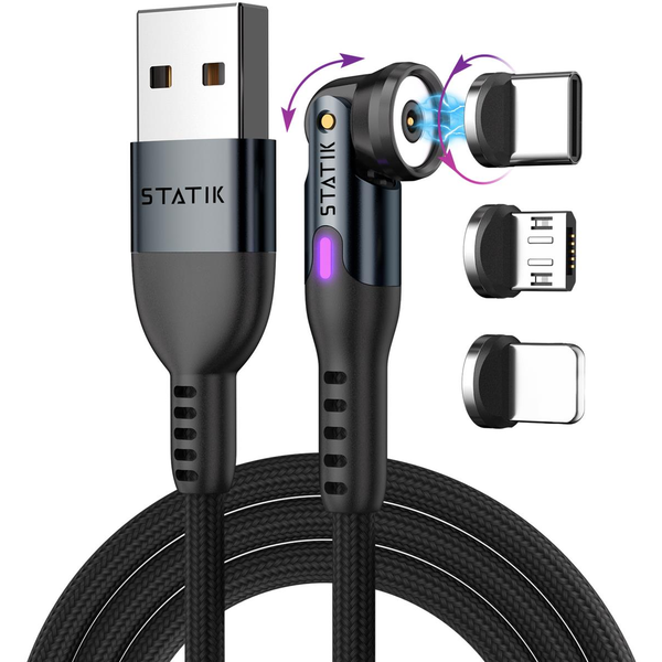 Statik 360 2.0 USB kábel mágneses csatlakozókkal, 0,9 m