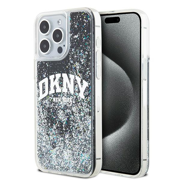 DKNY iPhone 15 Pro Max Arch LOGO Glitter műanyag Telefon tok - Fekete (DKHCP15XLBNAEK)