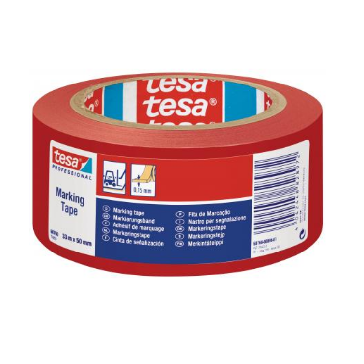 Tesa Professional 50mm x 33m Jelölőszalag - Piros (60760-00096-15)