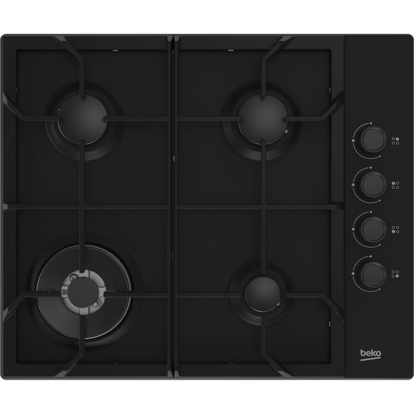 Beko HIBW64125SB főzőlap Fekete Beépített 61 cm Gáz 4 zóna