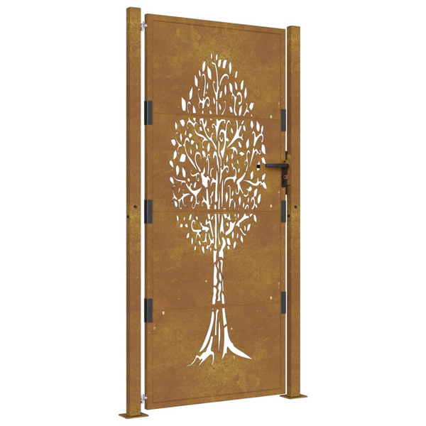 famintás corten acél kerti kapu 105 x 180 cm
