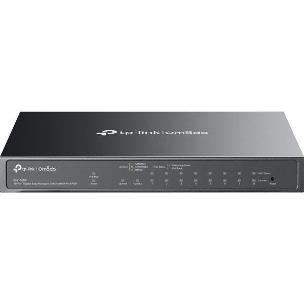 TP-Link Omada ES210GMP netværksswitch Administreret Gigabit Ethernet (10/100/1000) Strøm over Ethernet (PoE) Sort