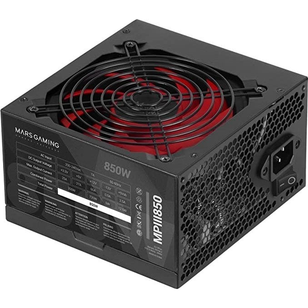 Mars Gaming MPIII850 alimentatore per computer 850 W 20+4 pin ATX ATX Nero, Rosso