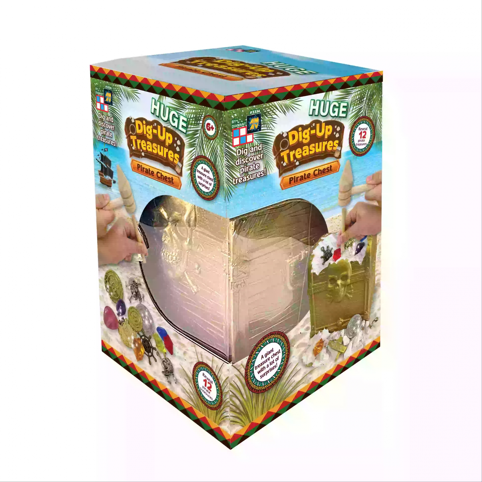 Óriás kalóz kincsesláda kincskereső játék 12db kinccsel (3336E)