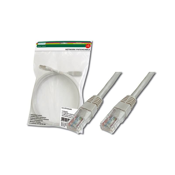 DIGITUS Patchkabel RJ45 U/UTP Cat5e  0.50m  grau Polybeutel