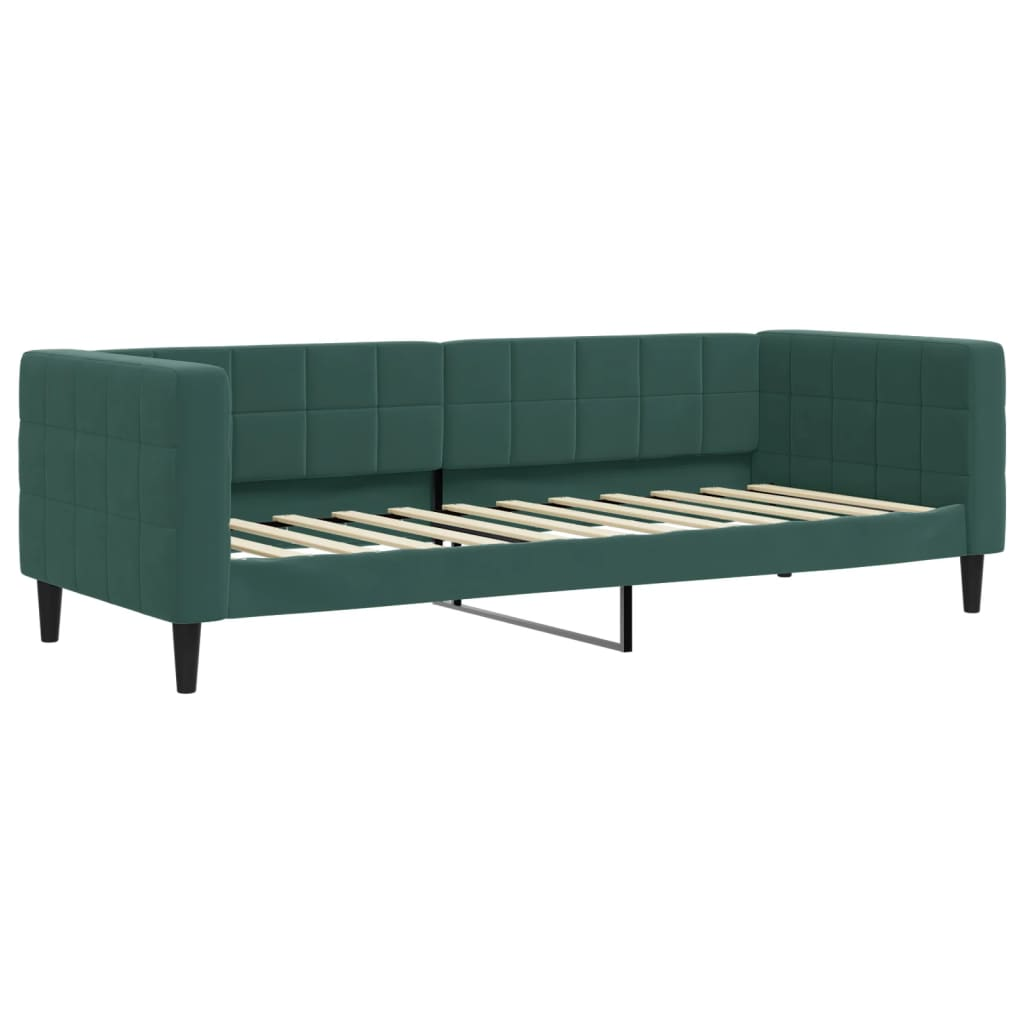 sötétzöld bársony kanapéágy 80 x 200 cm (354003)