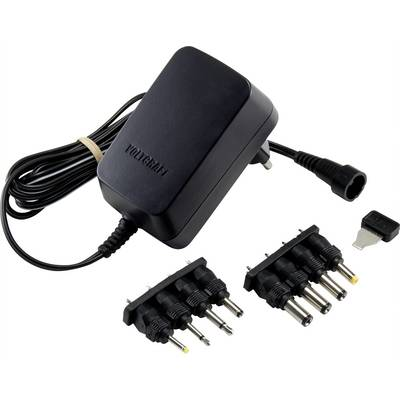 VOLTCRAFT USPS-1000N Dugasztápegység, beállítható 3 V/DC, 4.5 V/DC, 5 V/DC, 6 V/DC, 7.5 V/DC, 9 V/DC, 12 V/DC 1 A 12 W Szabályozható kimeneti feszültség