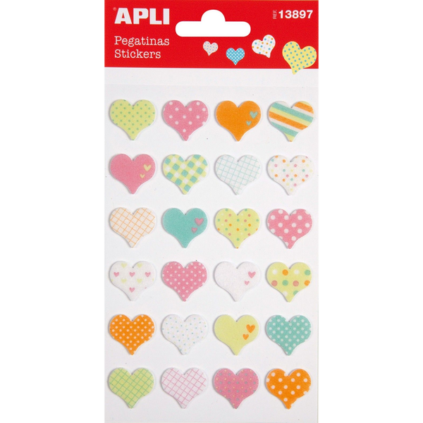 Apli Nalepke srca 1 set