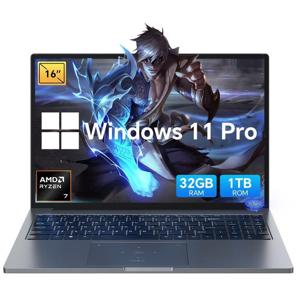 Laptop Blackview GamiBook-8 Ryzen 7 7735HS/16" WUXGA (1920x1200)/32GB/1TB/BT/BLKB/Win 11 Pro Geay