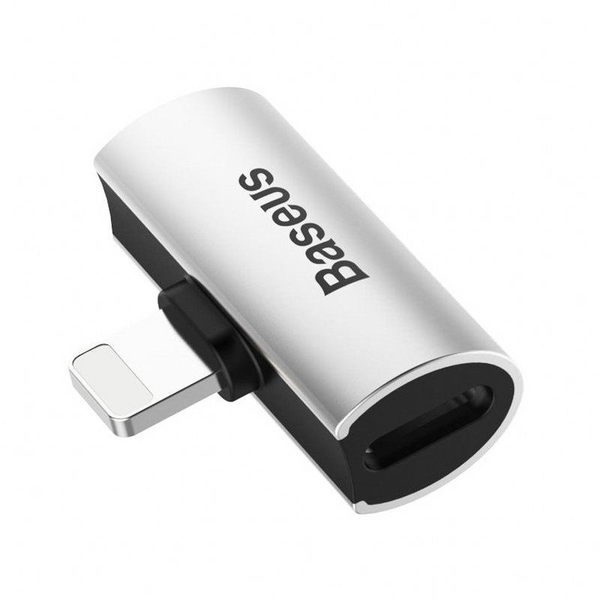 Baseus L46 Lightning - 2x Lightning audioadapter ezüst-fekete (CAL46-S1)