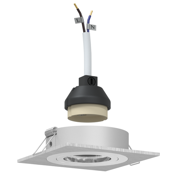 Spoturi încastrate 12 bucăți Pătrat GU10 Argintii 91x91 mm