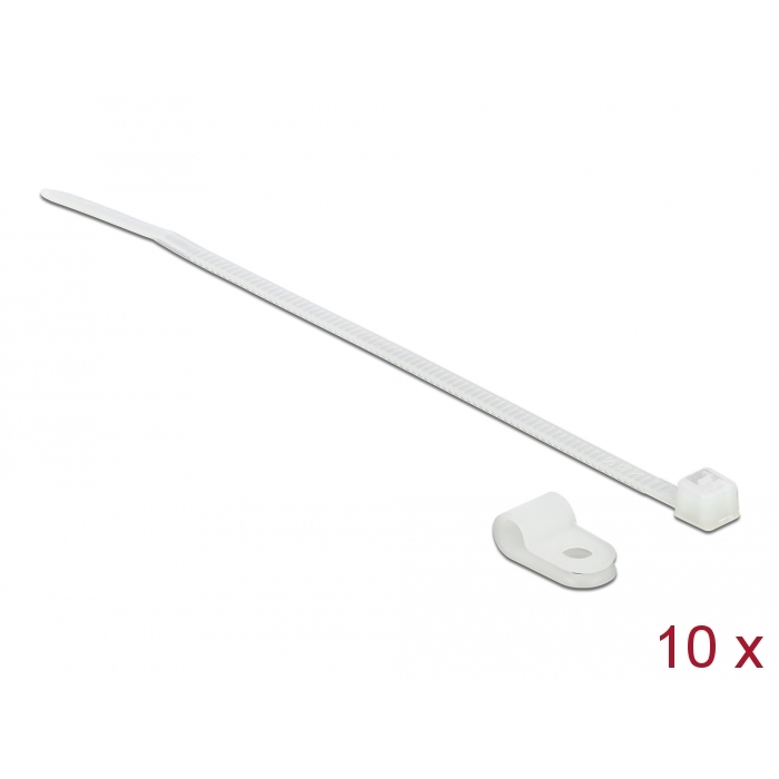 Delock Fehér színű, összekapcsoló pánt készlet 4,8 mm H 150 x Sz 2,5 mm kábelekkel (18861) (18861)