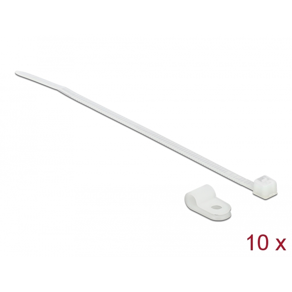 DELOCK Befestigungsschelle 4,8 mm mit KBI 150x2,5mm  weiß