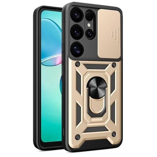 Gigapack Defender Samsung Galaxy S25 Ultra (SM-S938) kameravédős tok aranyszínű-fekete (GP-164867) (GP-164867)