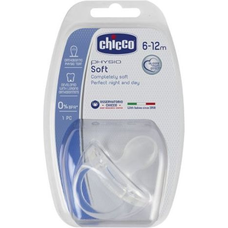 Chicco 105644002 бебешки биберон Бебешки нощен биберон Ортодонтски Силикон Прозрачен