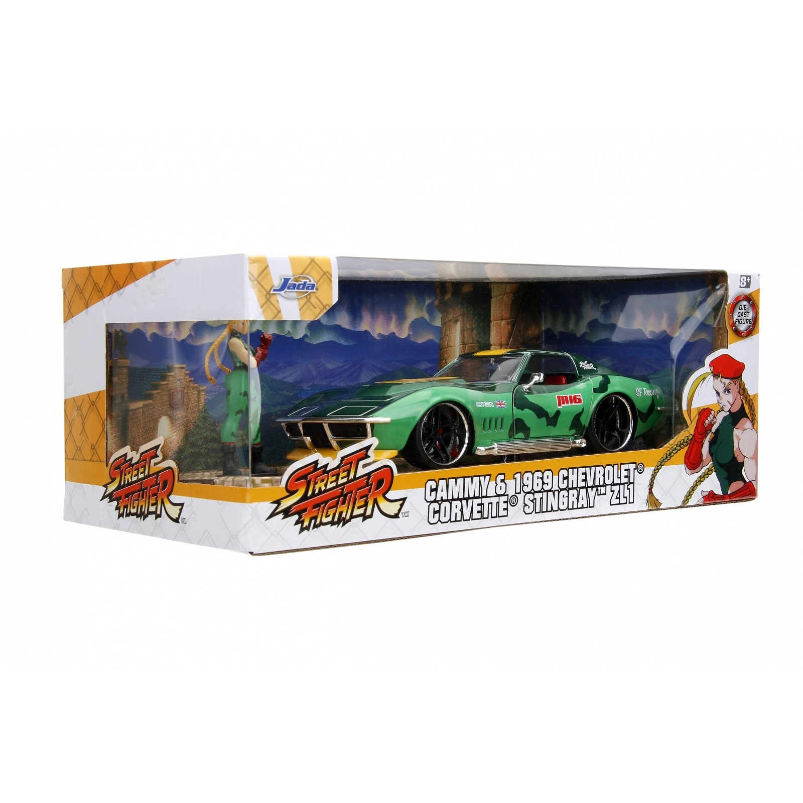 Jada Toys Street Fighter 1969 Chevrolet autó Cammy figurával - Zöld (253255061)