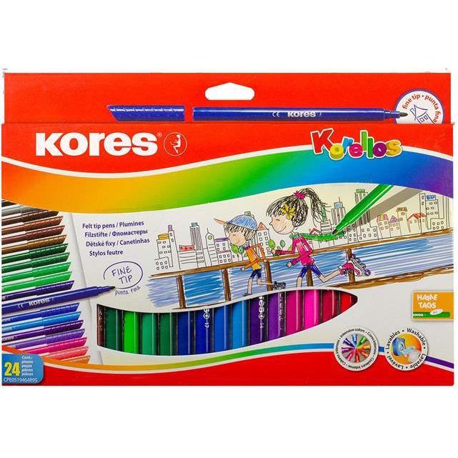 Kores Korellos kimosható filctoll készlet 24 különböző szín (29014) (kores29014)