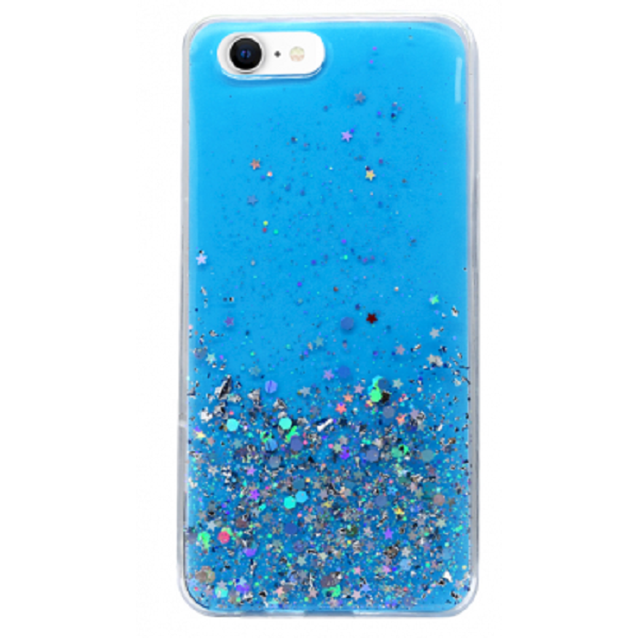 Fusion Glue Glitter Apple iPhone 12 Pro Max Szilikon Tok - Kék (FSN-GG-IPH-12PM-BL)