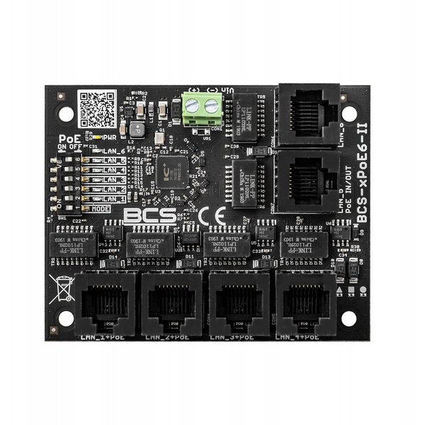 BCS BCS-xPoE6-II Univerzális PoE kapcsoló IP CCTV-hez